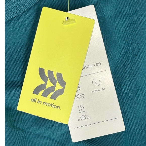 All In Motion Teal Short-Sleeved Performance Tee Shirt Men's Size Medium NWT - Picture 4 of 6